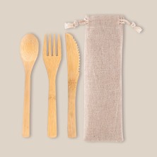 SET DE CUBIERTOS DE BAMBU CORAL