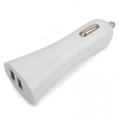 CARGADOR DE COCHE DOBLE USB BLANCO