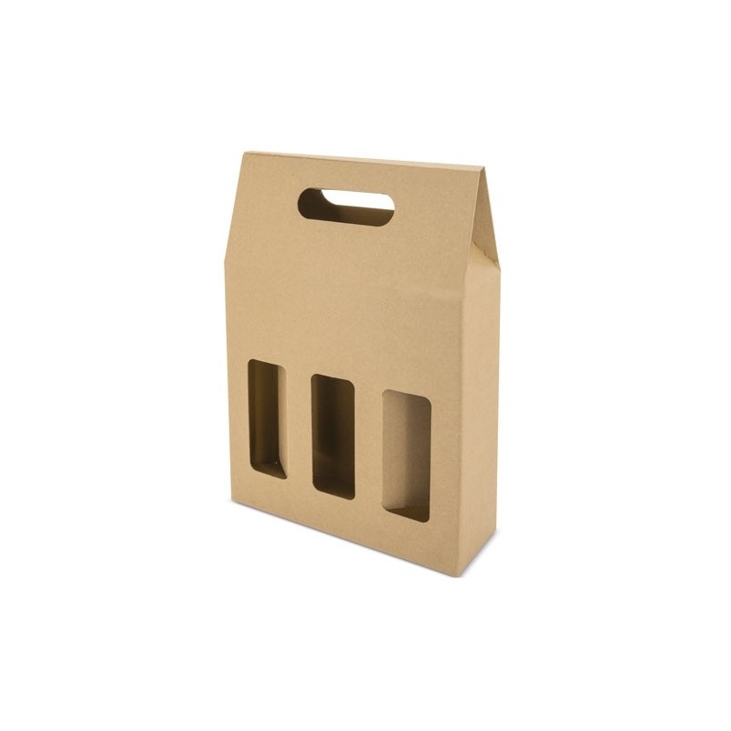 CAJA CARTON VENTANA 3 BOTELLAS "TREVISO"