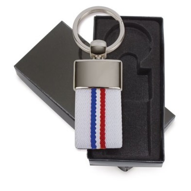 LLAVERO CINTURON BANDERA FRANCIA BLANCO "DEREX"
