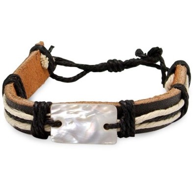PULSERA PIEL/NACAR "MAGALUF"