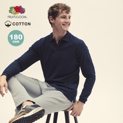Polo adulto premium long sleeve 100% algodón pique 180 g/ m2