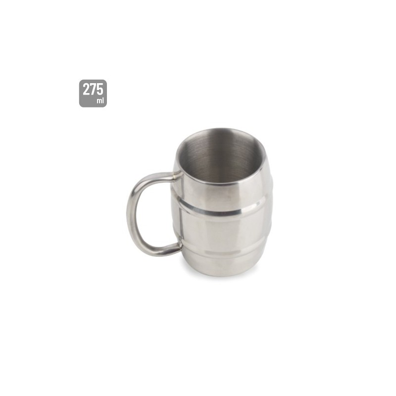 JARRA ACERO INOXIDABLE DOBLE CAPA 275ML "SINBORG"