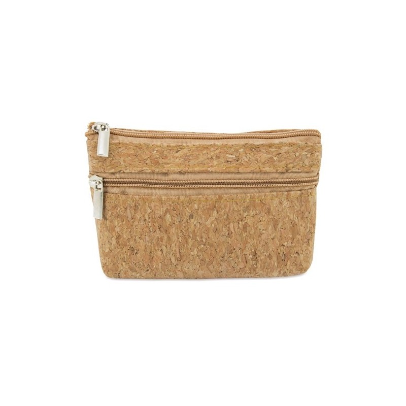 MONEDERO CORCHO DOBLE CREMALLERA NATUR