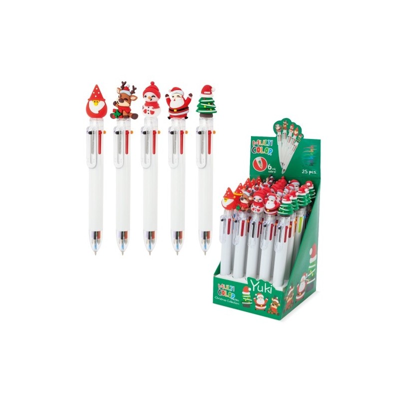 SET NAVIDEÑO BOLIGRAFOS MULTICOLOR "YUKI"