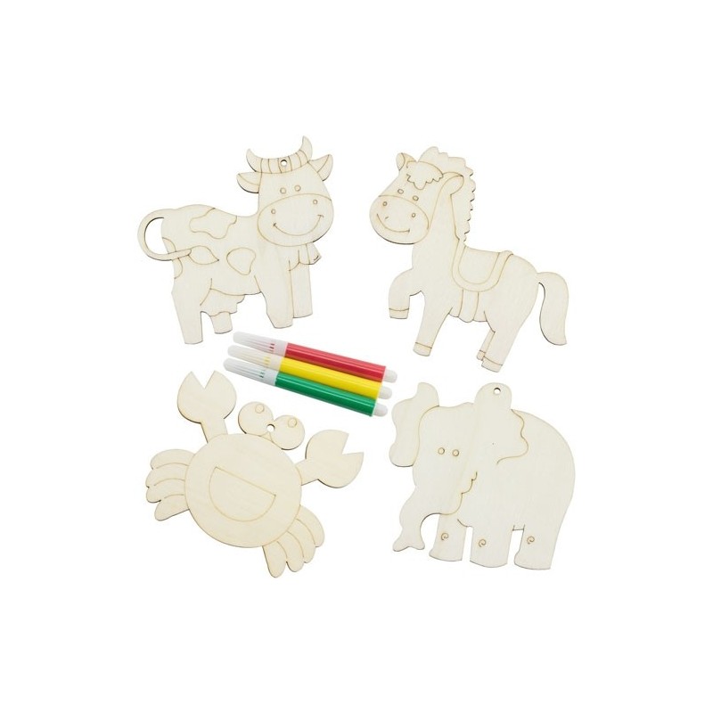 SET PIEZAS MADERA HAPPY(4 PCS)