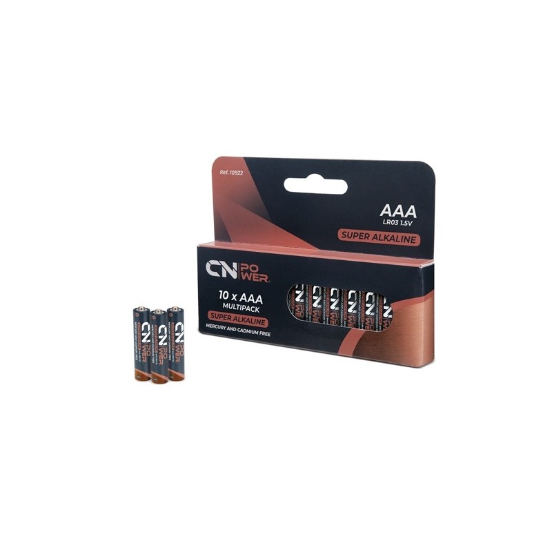 PACK DE PILAS ALCALINA R03-AAA "CN POWER" (10 UD.)