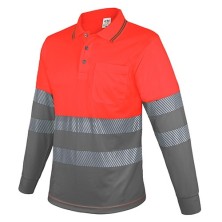 POLO MANGA LARGA CON BOLSILLO Y BANDAS REFLECTANTES “QVO”