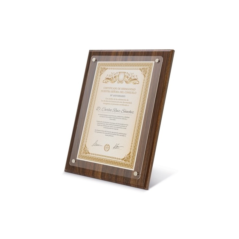 MARCO DE MADERA DIPLOMA A4 "EXCELENCIA"