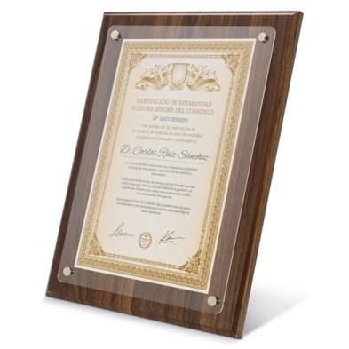 MARCO DE MADERA DIPLOMA A4 "EXCELENCIA"