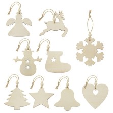 SET ADORNOS DE MADERA (9 PCS) "RUKA"