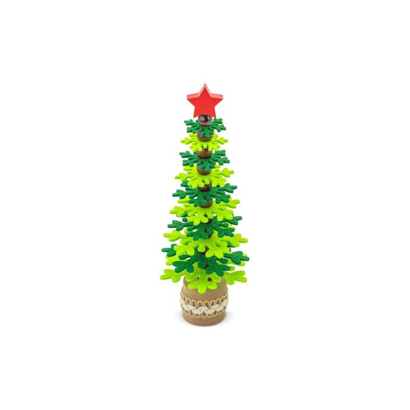 ARBOLITO DE NAVIDAD RPET Y MADERA RECICLADA "PUKKY"