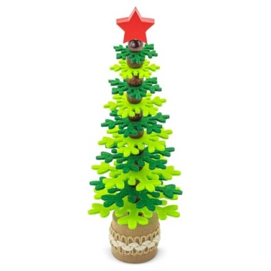 ARBOLITO DE NAVIDAD RPET Y MADERA RECICLADA "PUKKY"