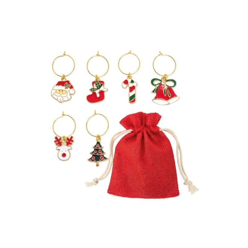 SET DE 6 AROS NAVIDEÑOS PARA COPAS "BRINDIS"