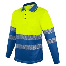 POLO MANGA LARGA CON BOLSILLO Y BANDAS REFLECTANTES “QVO”