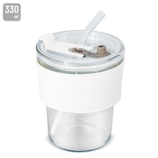 VASO 330 ML CON PAJITA DE CRISTAL "DELICATESSEN"
