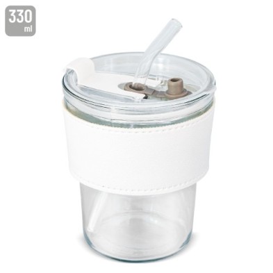 VASO 330 ML CON PAJITA DE CRISTAL "DELICATESSEN"