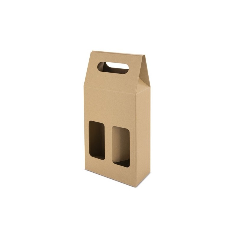 CAJA CARTON VENTANA 2 BOTELLAS "TREVISO"