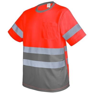 CAMISETA CON BOLSILLO Y BANDAS REFLECTANTES "KRZ"