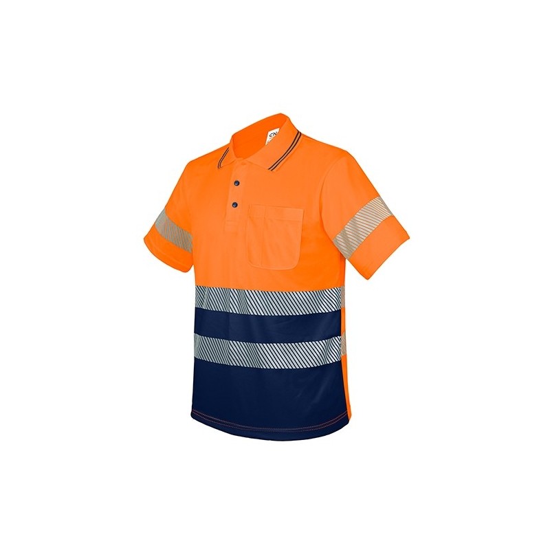 POLO CON BOLSILLO Y BANDAS REFLECTANTES ELÁSTICAS “QVO”