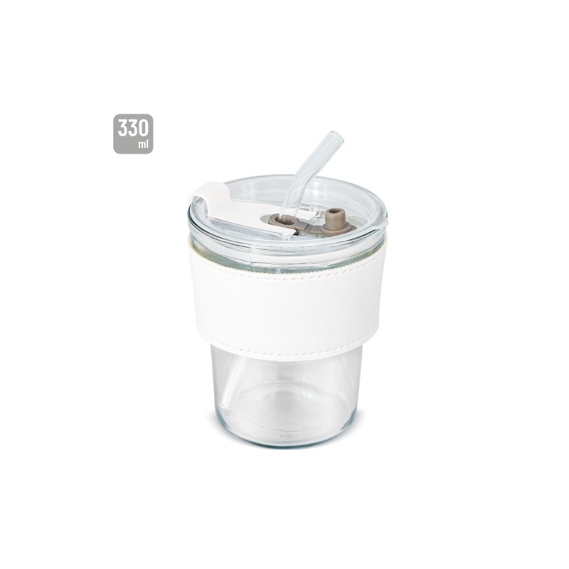 VASO 330 ML CON PAJITA DE CRISTAL "DELICATESSEN"