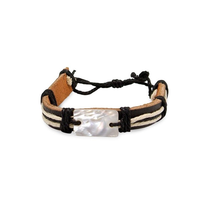 PULSERA PIEL/NACAR "MAGALUF"