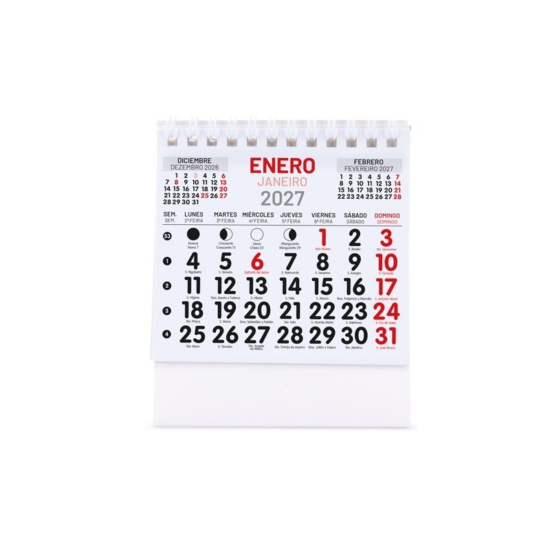 Calendario sobremesa